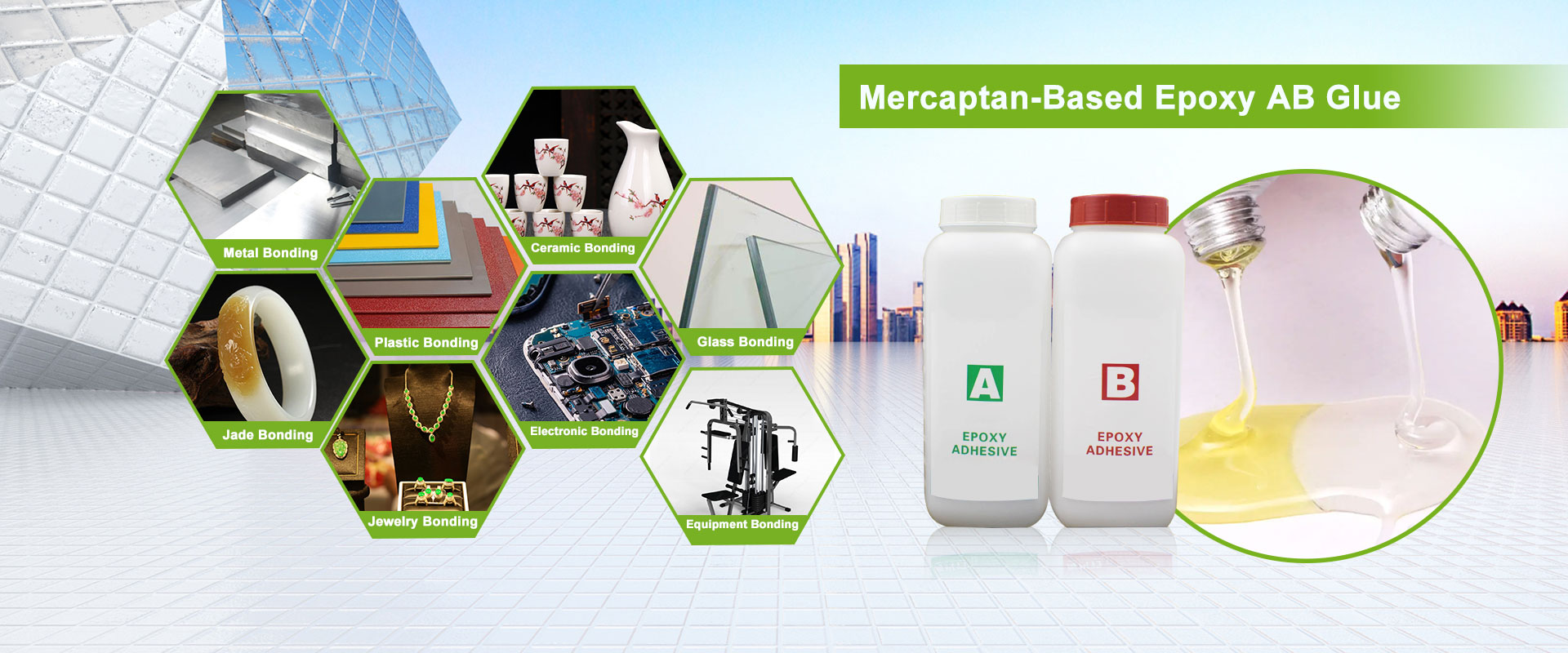 Mercaptan आधारित हार्डनर लगभग। जेल समय 5 मिनेट निर्माताहरू